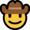 Cowboy Hat Face emoji on Microsoft